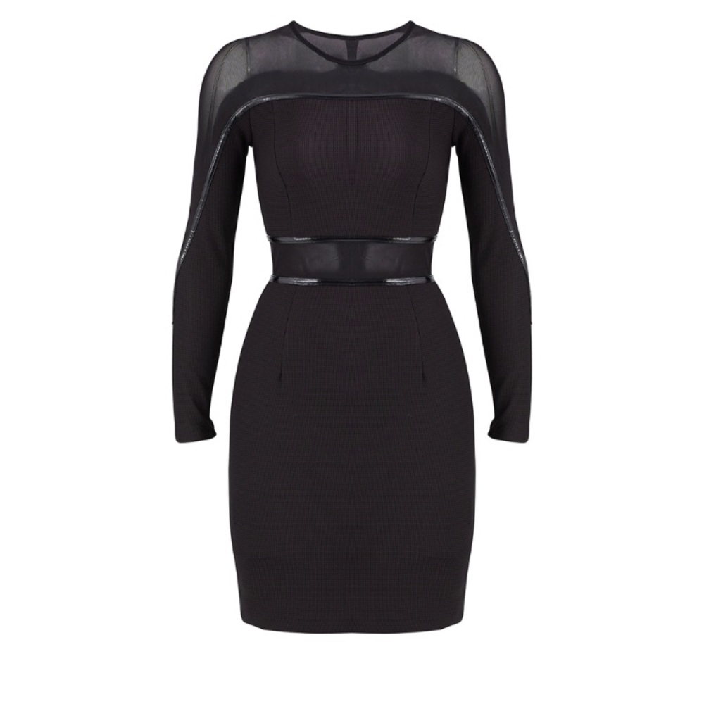 Black dress with sheer cutouts